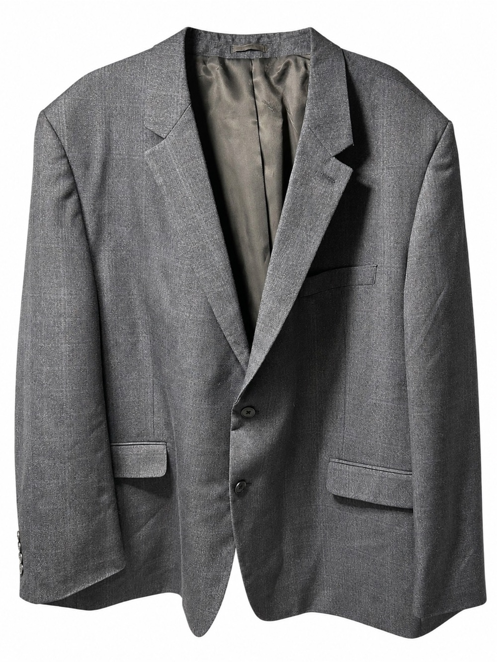 ANDREW FEZZA Mens 54R Gray Cary Blazer Sport Coat Jacket Poly Rayon 2 Button
